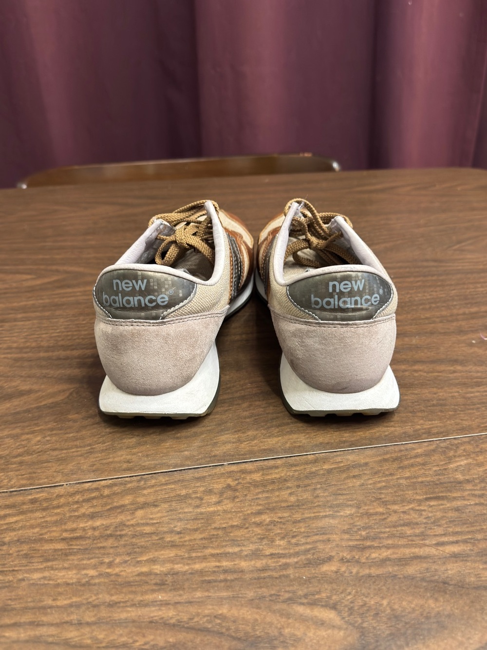 New Balance 420 Brown Leather Canvas Sneakers Men’s 9 - Picture 3 of 5
